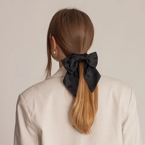 Sløyfescrunchie Sort