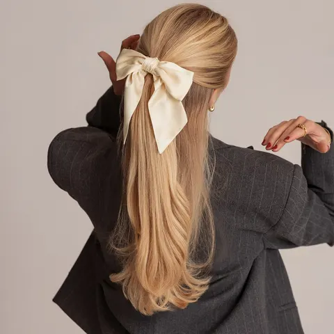 Sløyfescrunchie Champagne