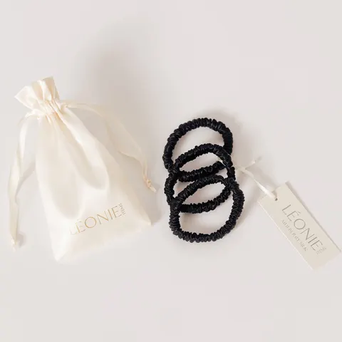 Silkescrunchie Large Sort 3-pakk