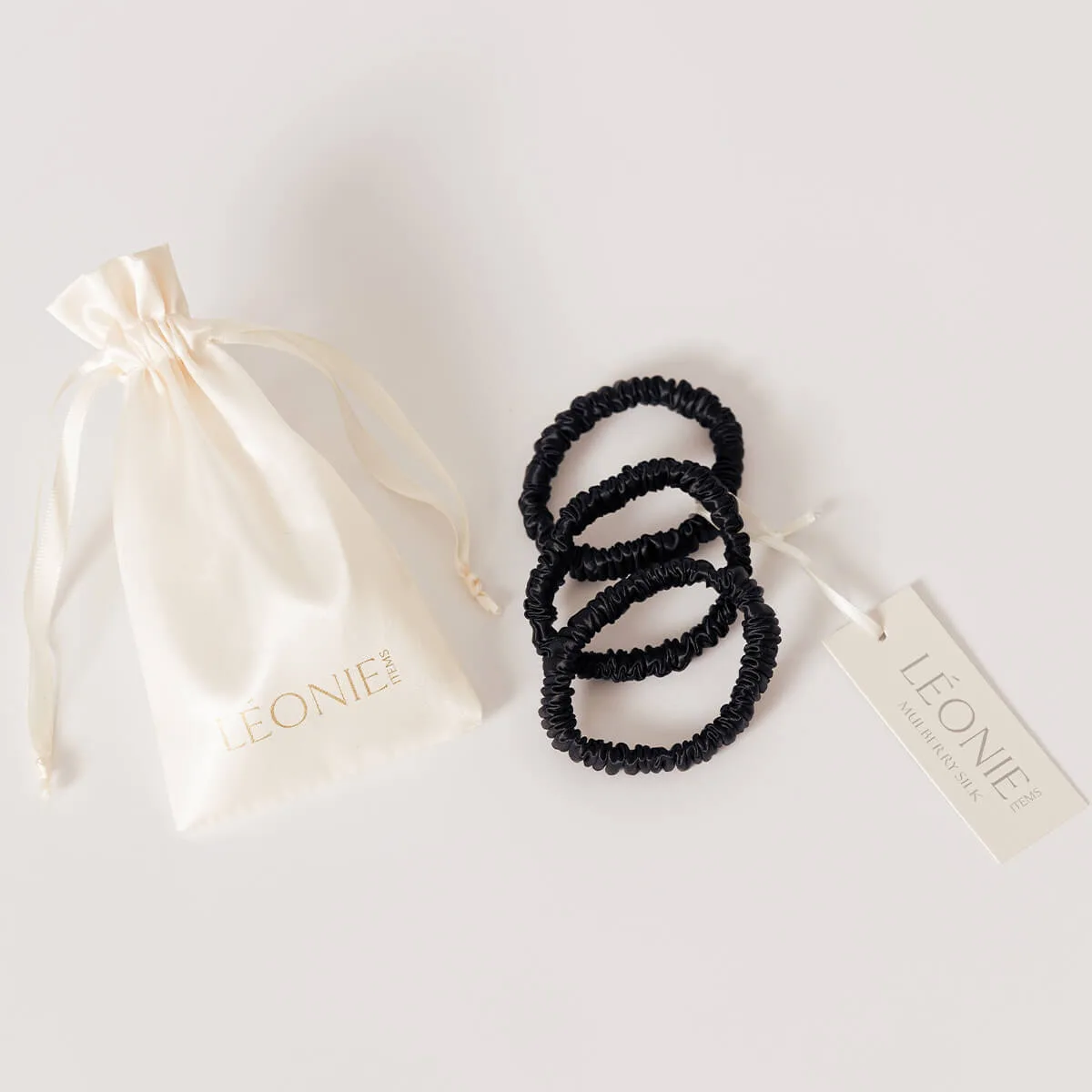 Silkescrunchie Large Sort 3-pakk