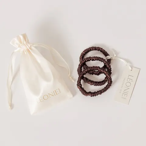 Silkescrunchie Large Mocca 3-pakk