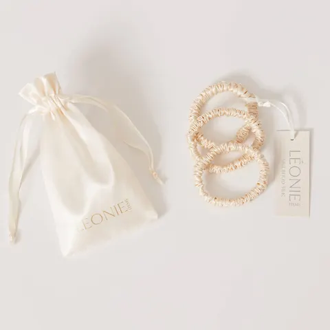 Silkescrunchie Large Champagne 3-pakk