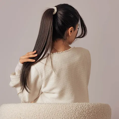 Silkescrunchie Large Hvit