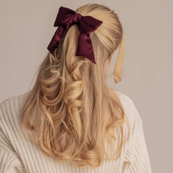 Sløyfescrunchie Burgundy
