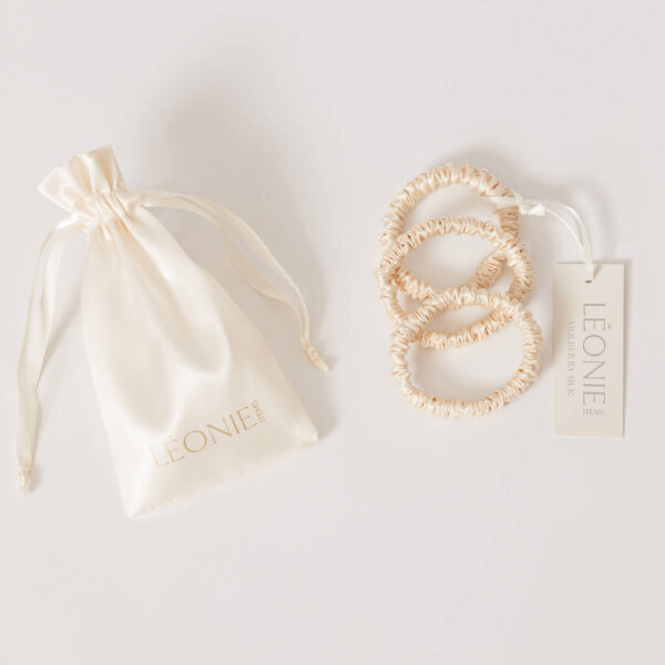 Silkescrunchie Large Champagne 3-pakk