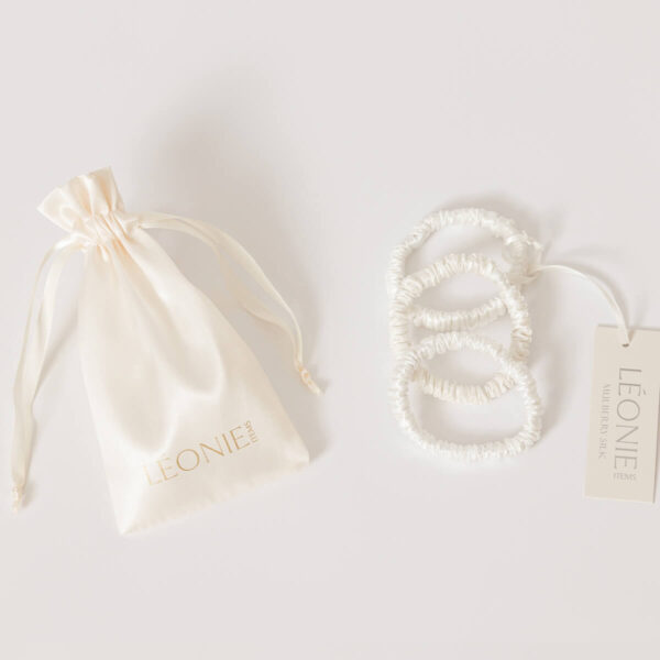 Silkescrunchie Large Hvit 3-pakk